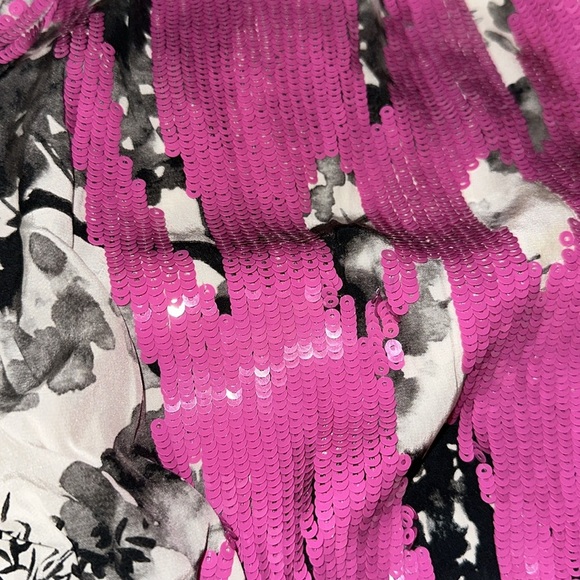 Vtg Diane Von Furstenberg DVF Tara White/Pink Sequin and Silk Dress - Picture 4 of 6